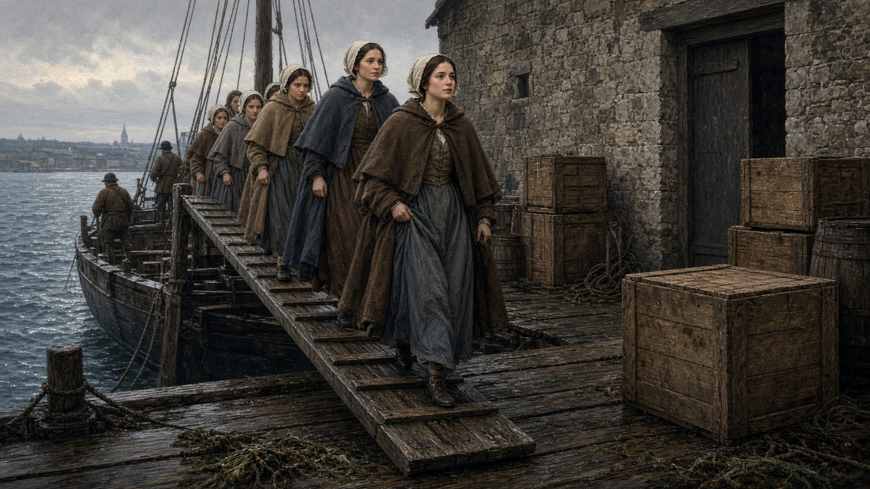 Filles du Roy descendant à Québec